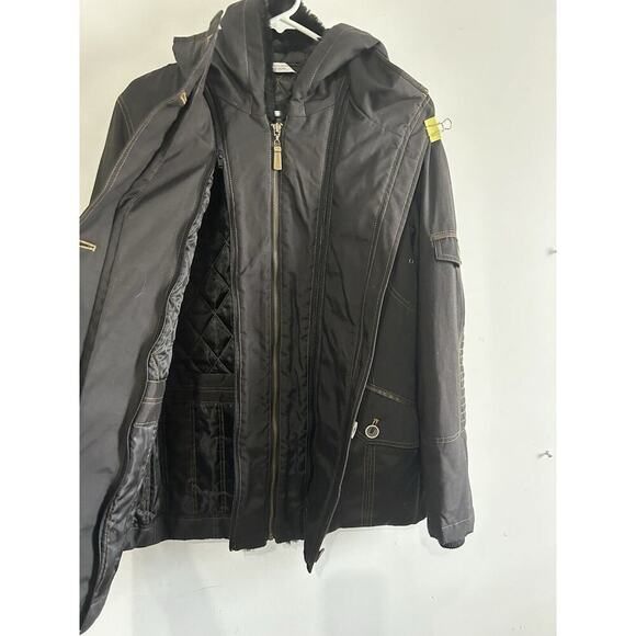 Perry Ellis Portfolio (L) Black Vintage Winter Coat Jacket Women’s Large 60067R - Picture 5 of 16